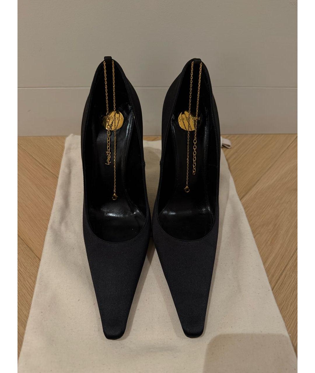 SAINT LAURENT Черные текстильные туфли, фото 2