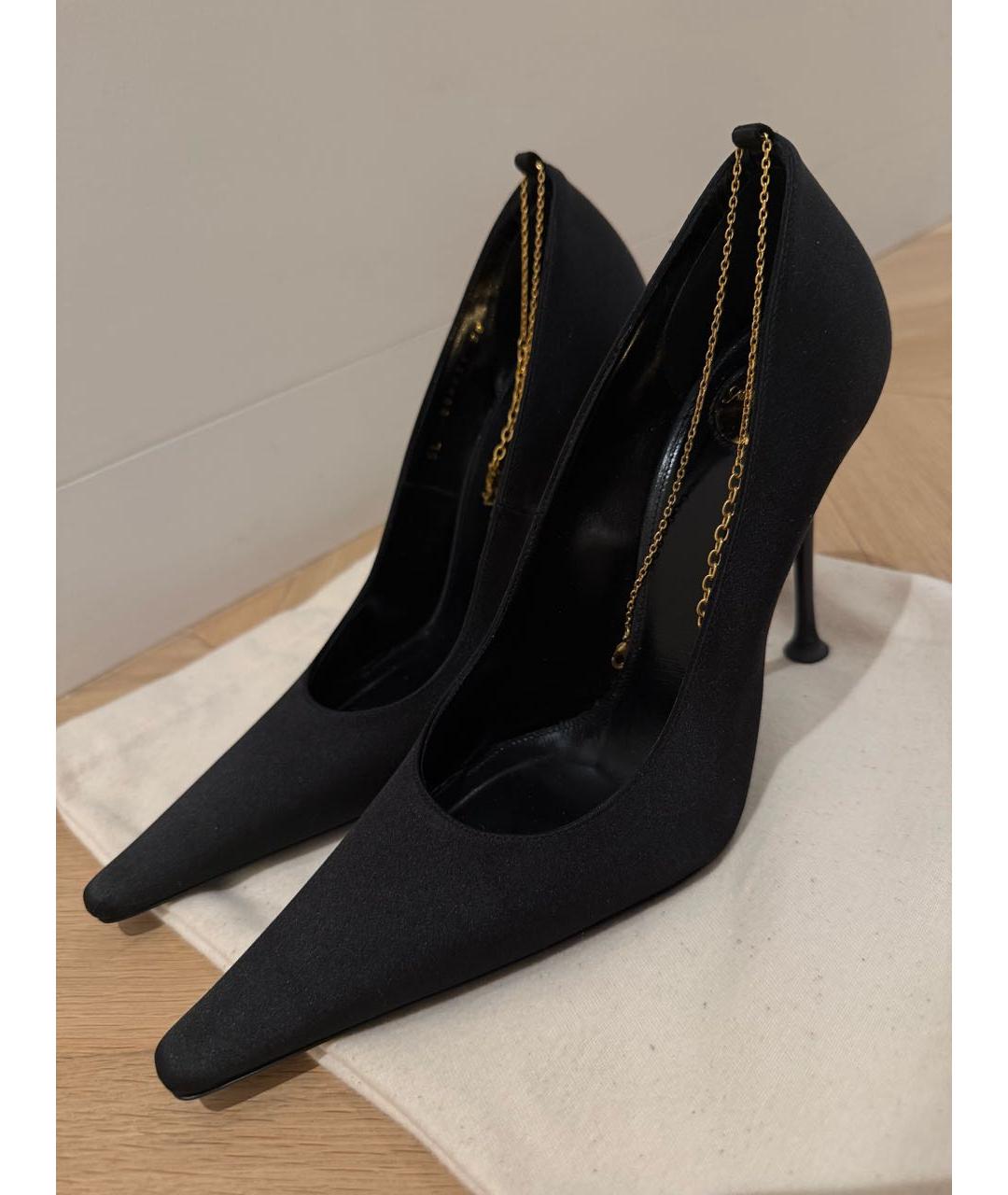 SAINT LAURENT Черные текстильные туфли, фото 3