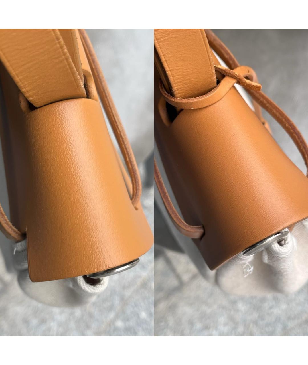 HERMES Бежевая тканевая сумка через плечо, фото 8