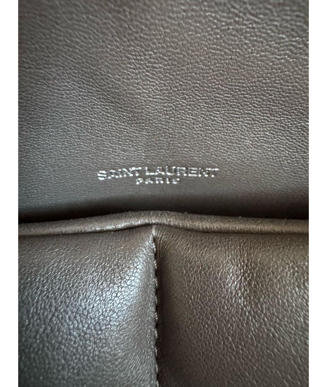 SAINT LAURENT Хаки кожаная сумка через плечо, фото 6