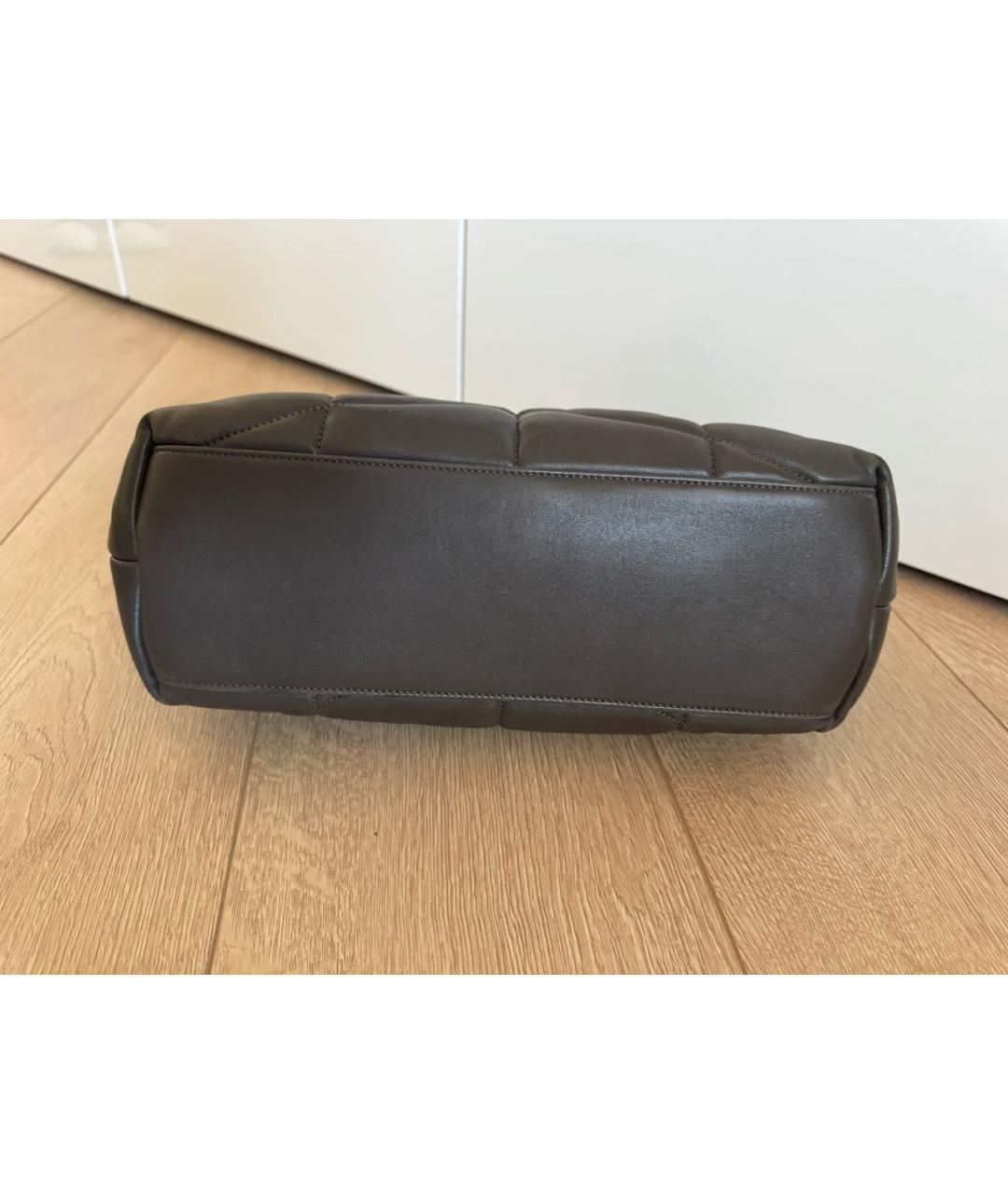 SAINT LAURENT Хаки кожаная сумка через плечо, фото 3