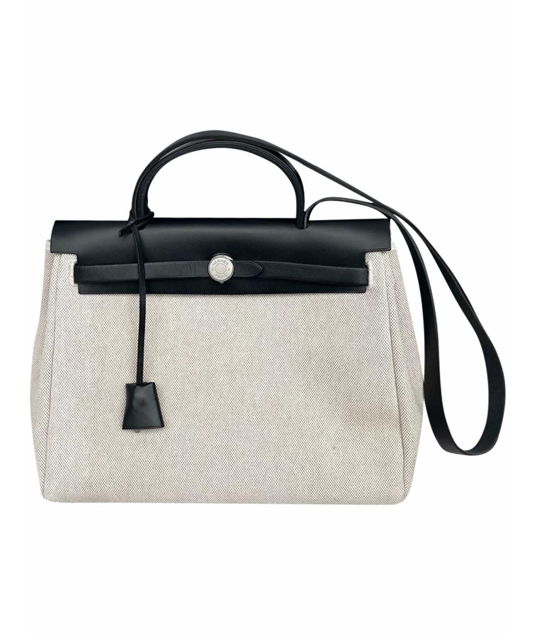 HERMES Черная кожаная сумка с короткими ручками, фото 1