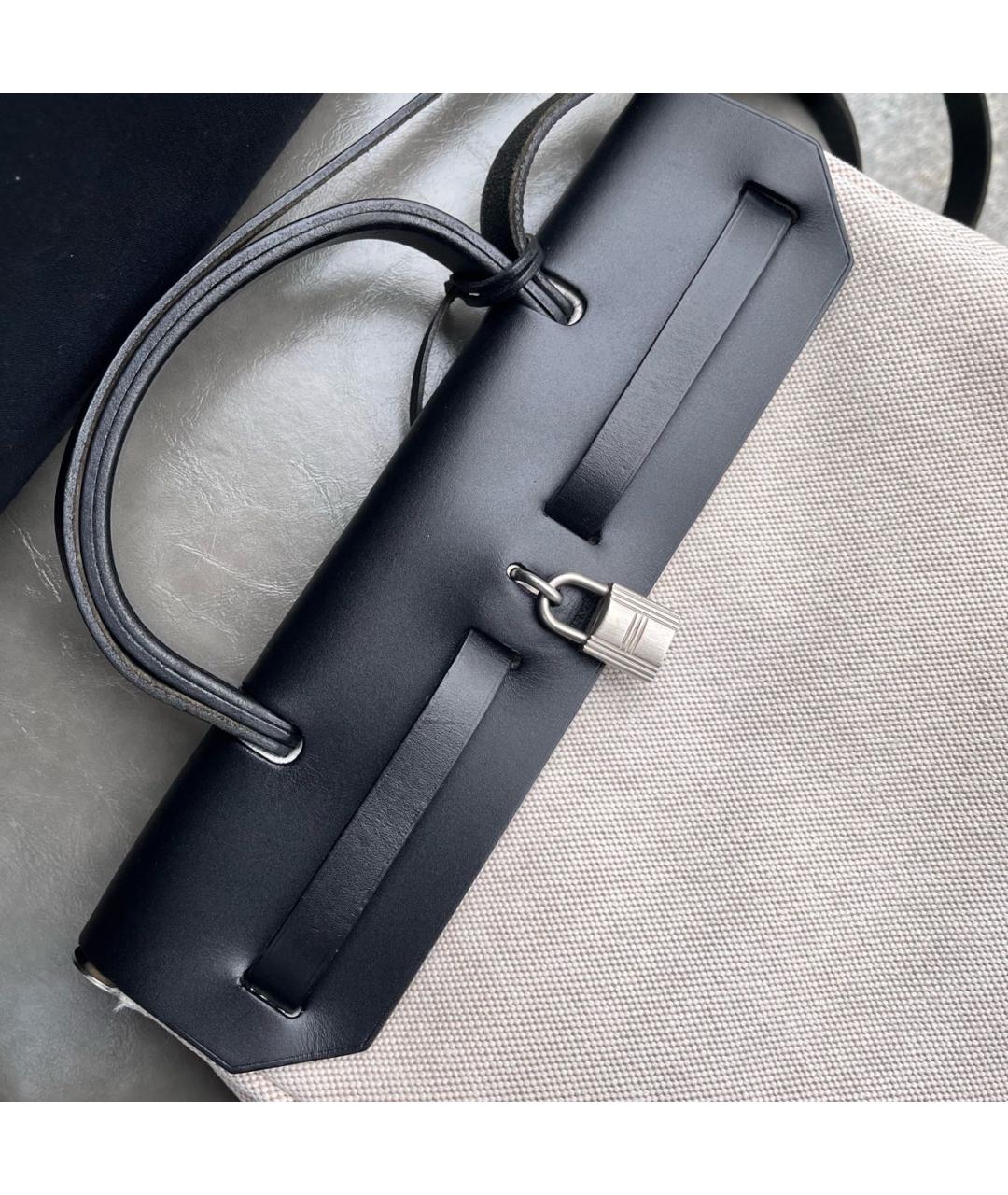 HERMES Черная кожаная сумка с короткими ручками, фото 5