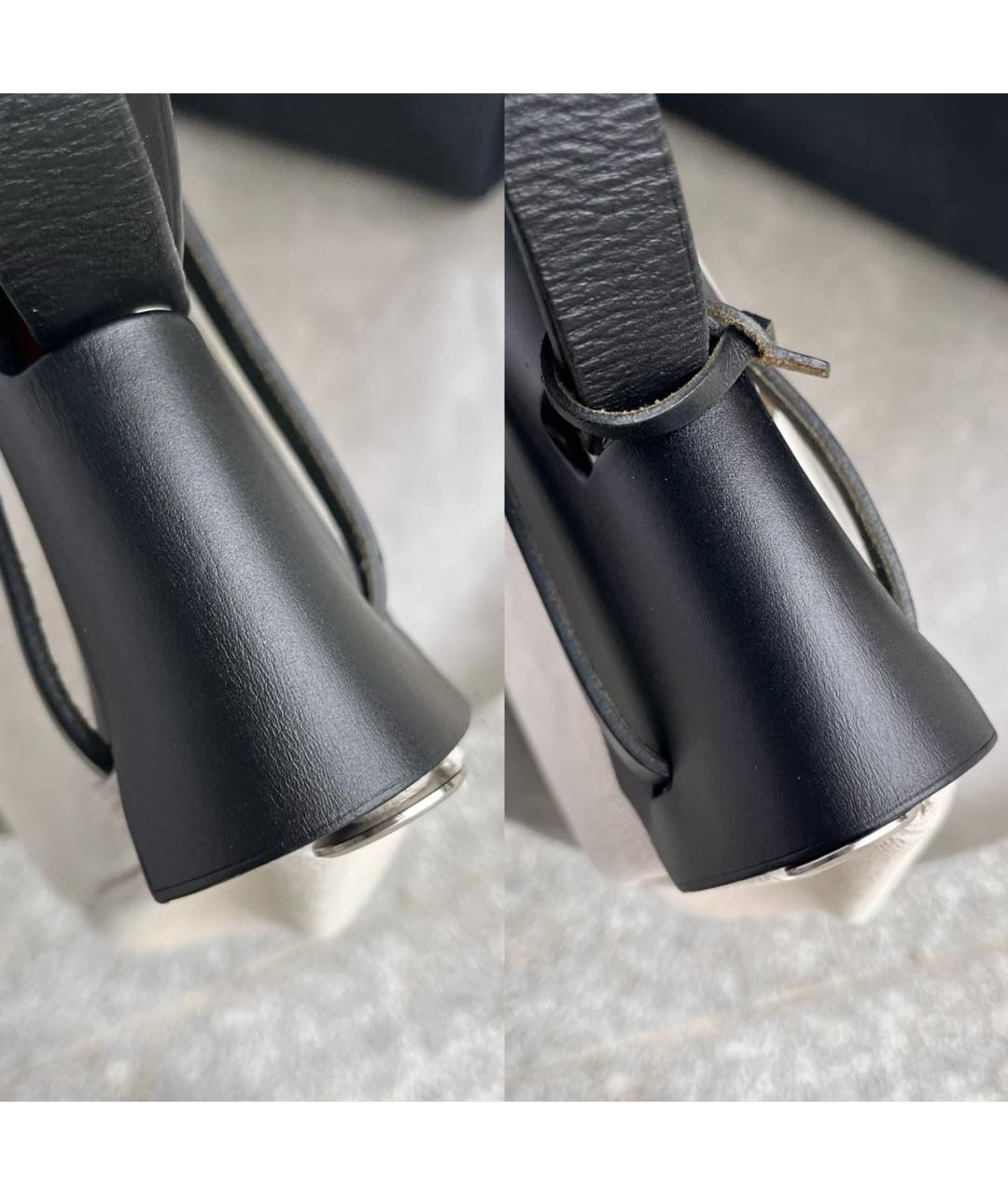 HERMES Черная кожаная сумка с короткими ручками, фото 7