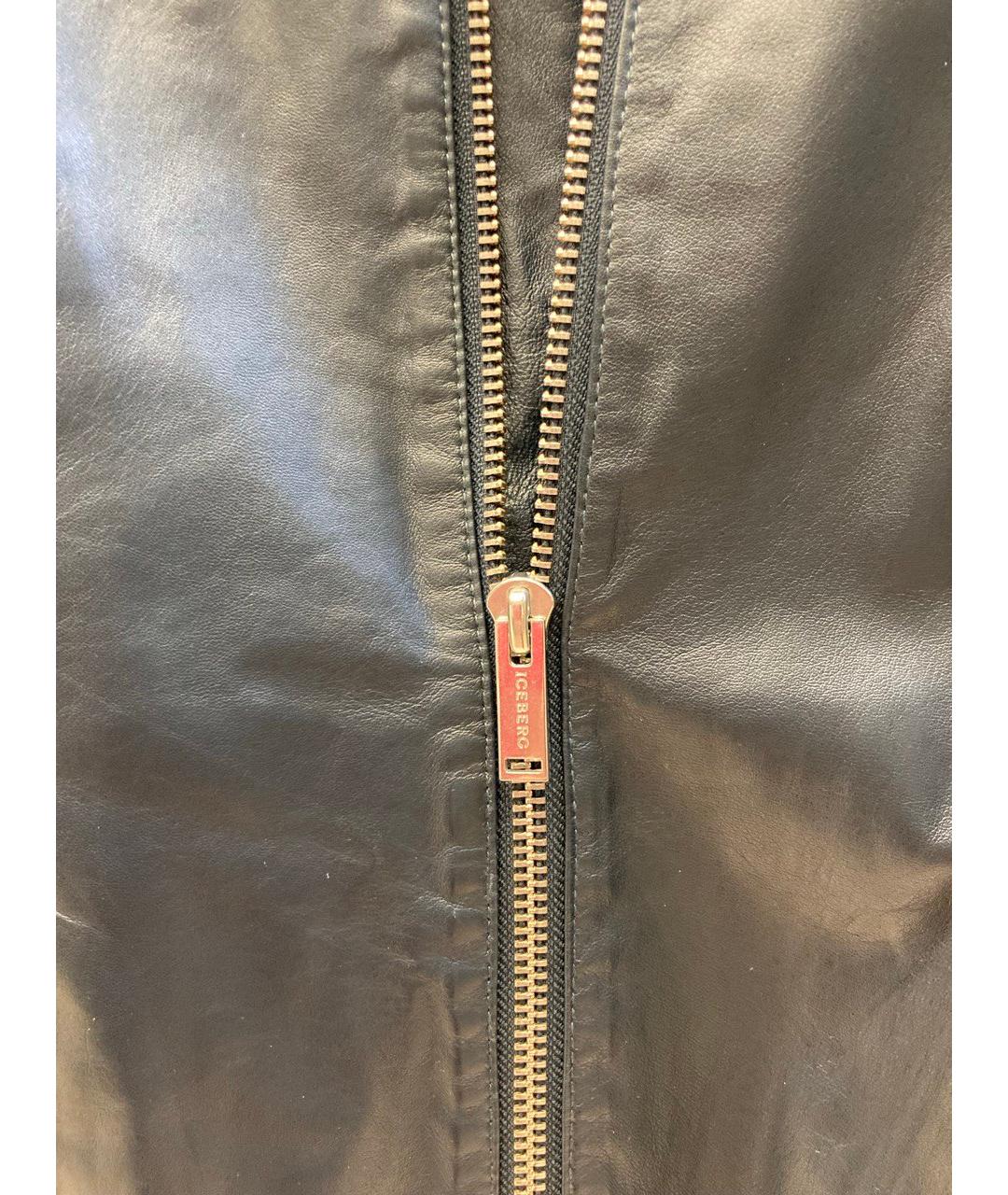 ICEBERG Синяя кожаная куртка, фото 4