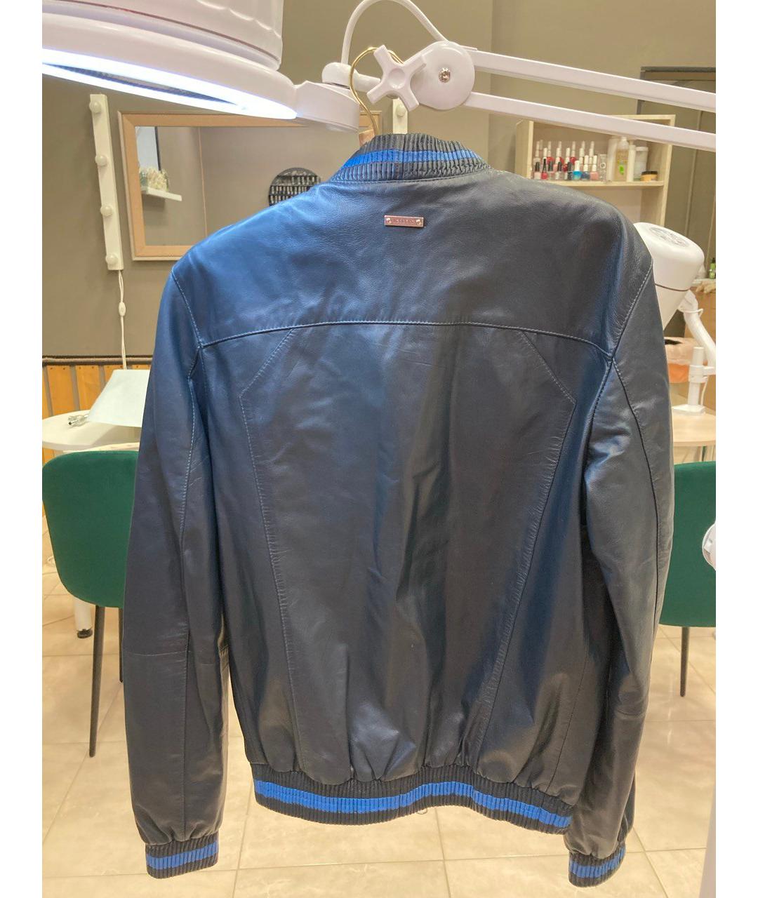 ICEBERG Синяя кожаная куртка, фото 2