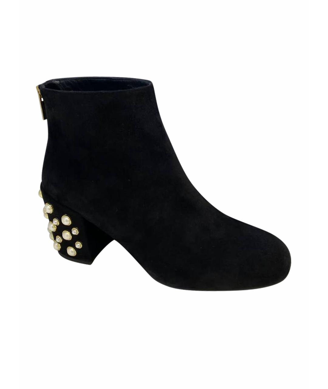 STUART WEITZMAN Черные замшевые ботинки, фото 1