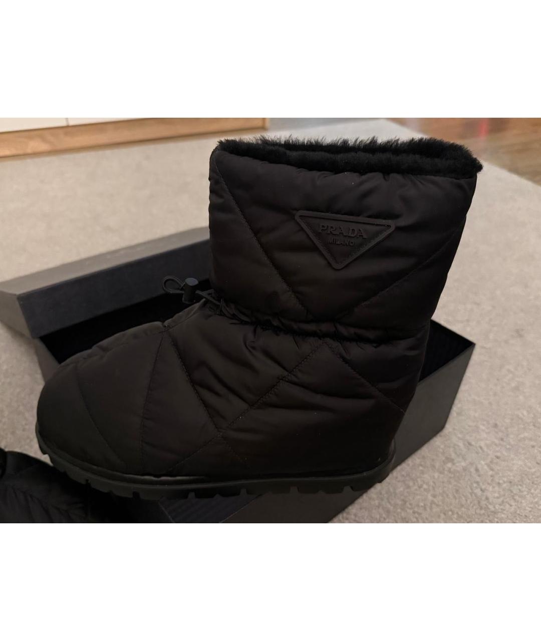 PRADA Черные текстильные высокие ботинки, фото 5