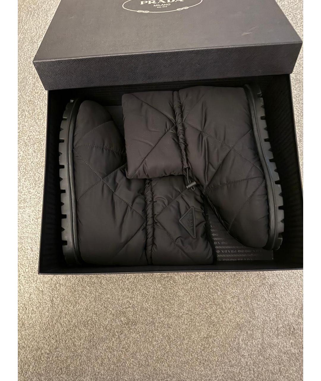 PRADA Черные текстильные высокие ботинки, фото 2