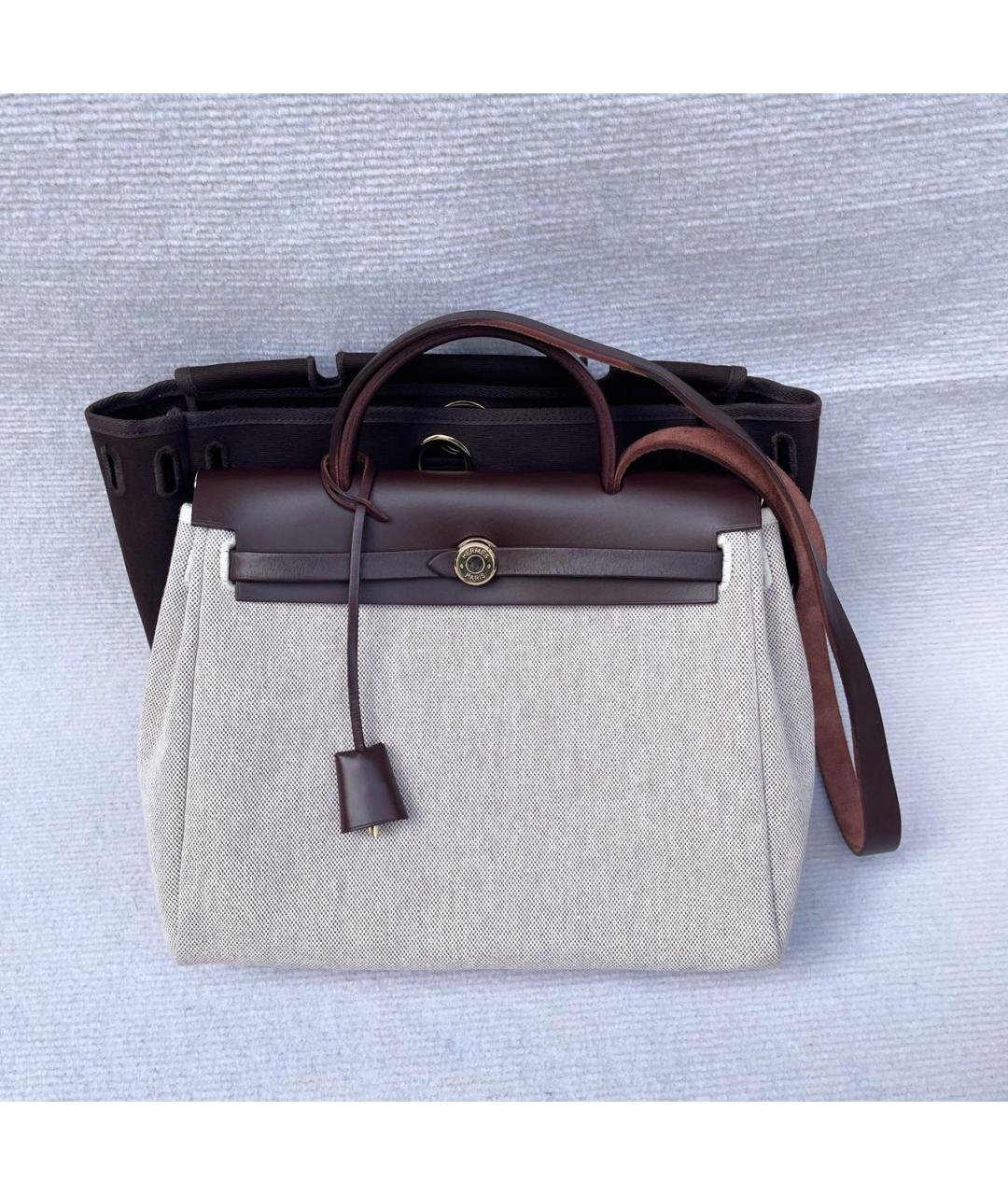 HERMES Бордовая кожаная сумка с короткими ручками, фото 9