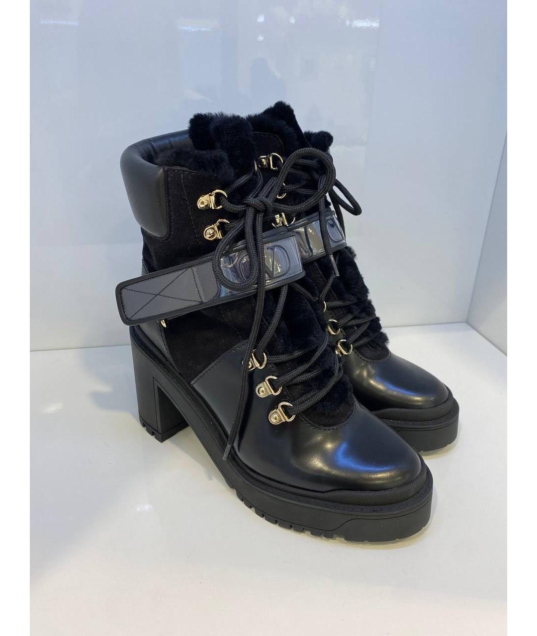 VALENTINO Черные кожаные ботинки, фото 2