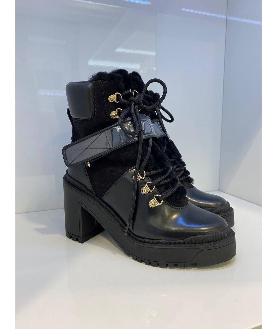 VALENTINO Черные кожаные ботинки, фото 4