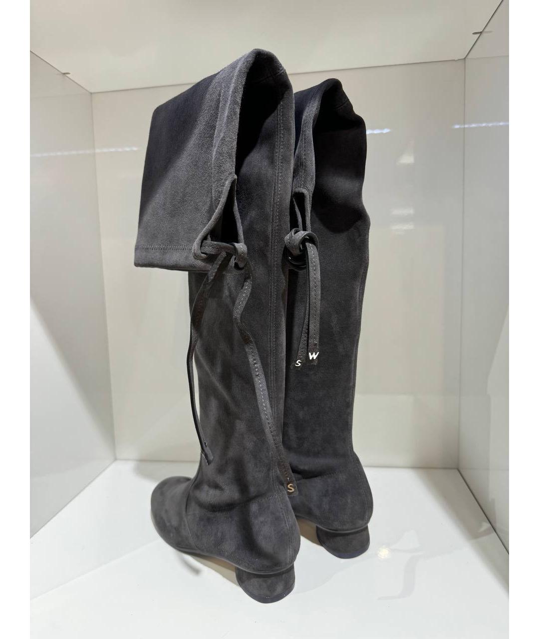 STUART WEITZMAN Серые замшевые ботфорты, фото 3