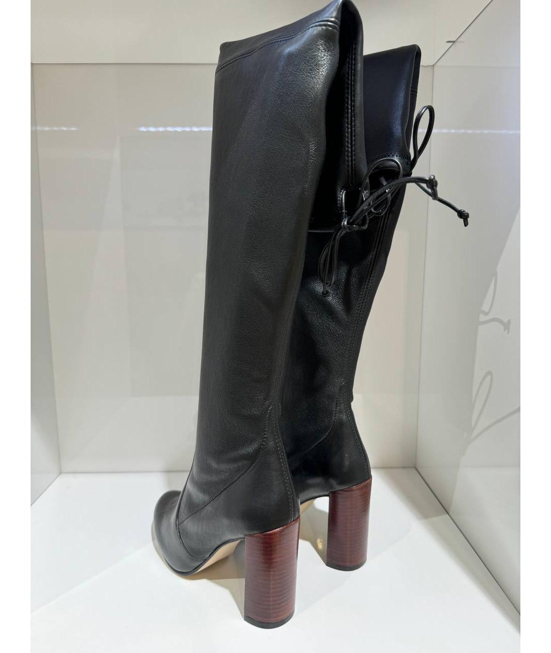 STUART WEITZMAN Черные кожаные ботфорты, фото 3