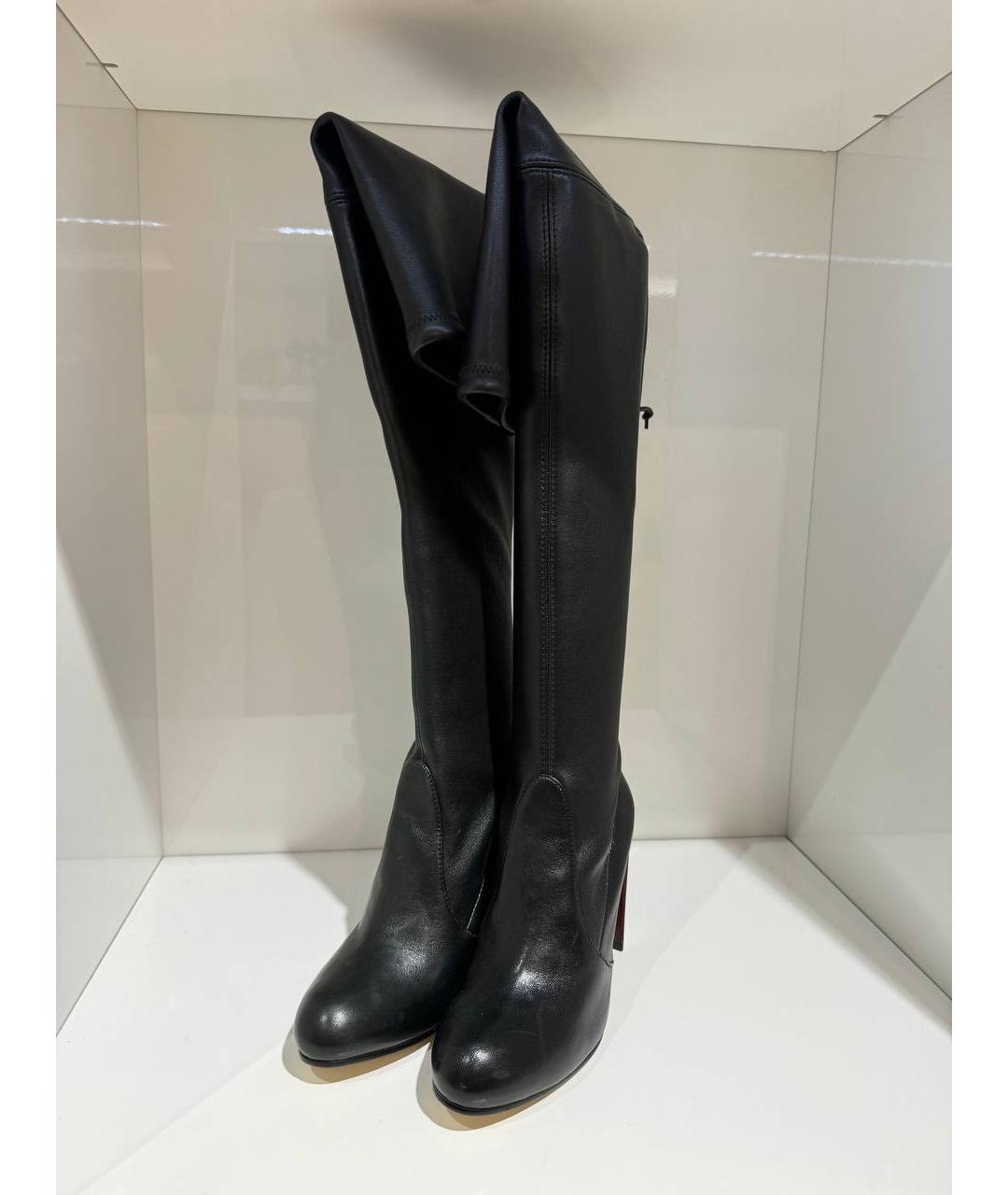 STUART WEITZMAN Черные кожаные ботфорты, фото 2