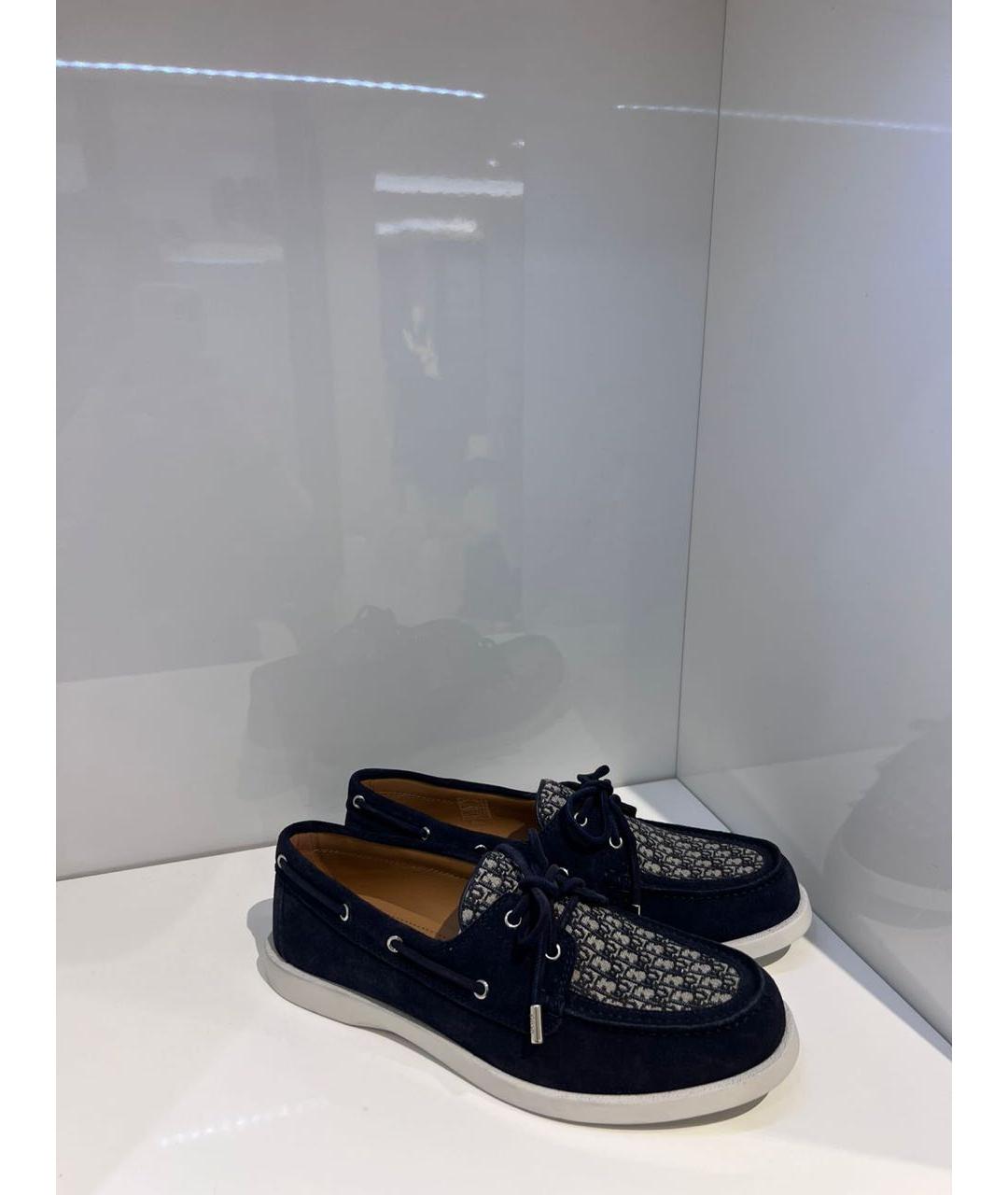 CHRISTIAN DIOR Синие замшевые лоферы, фото 3