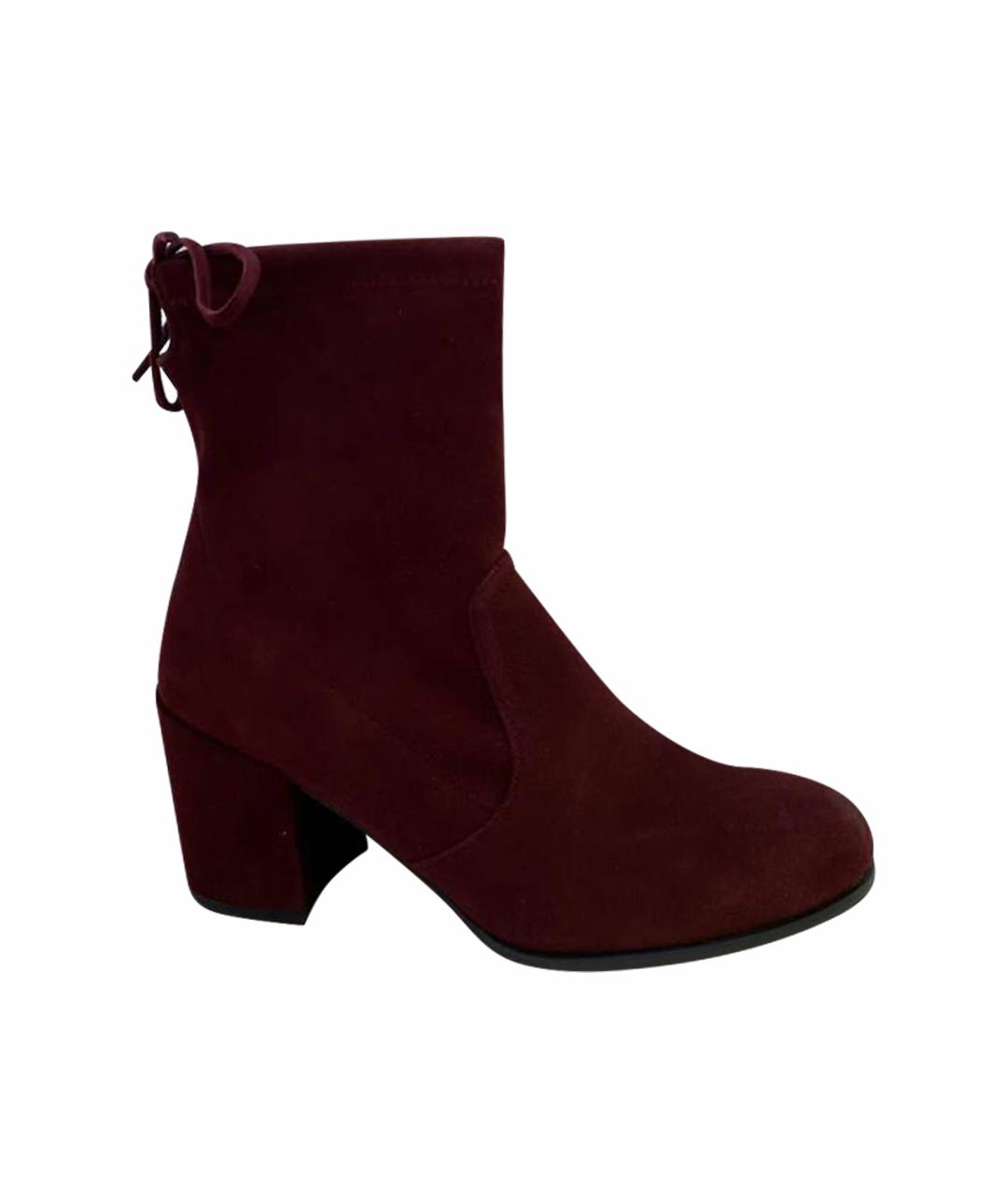 STUART WEITZMAN Красные замшевые ботинки, фото 1
