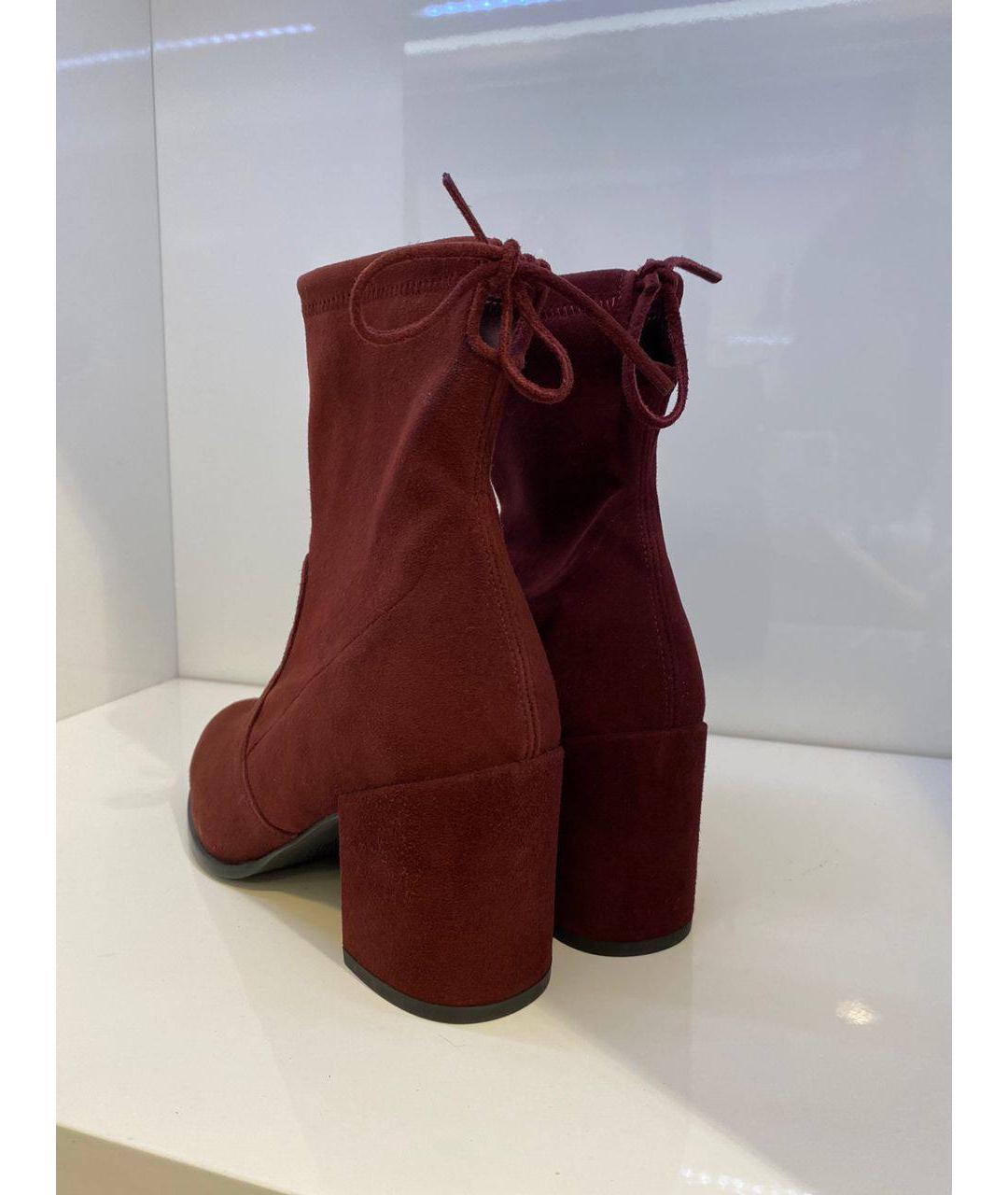 STUART WEITZMAN Красные замшевые ботинки, фото 3
