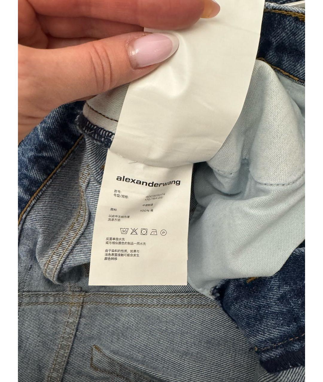 ALEXANDER WANG Синие хлопковые прямые джинсы, фото 7