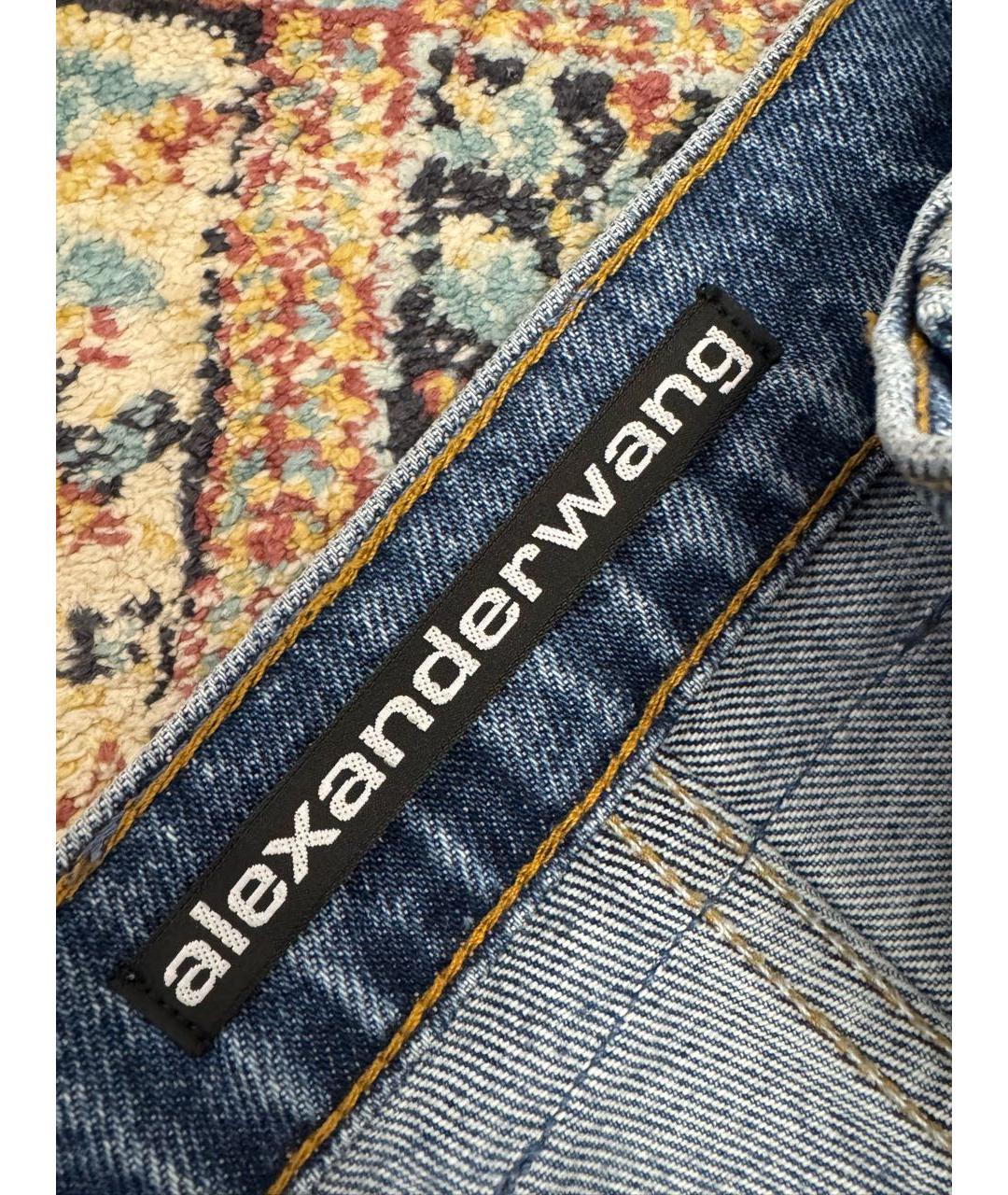 ALEXANDER WANG Синие хлопковые прямые джинсы, фото 3