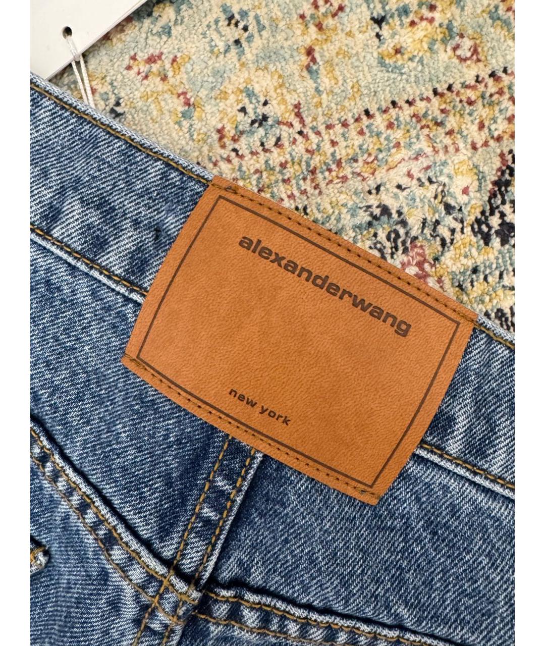 ALEXANDER WANG Синие хлопковые прямые джинсы, фото 8