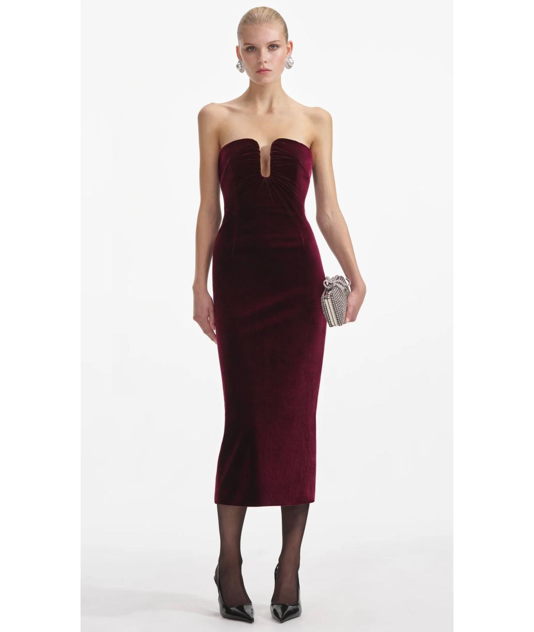 SELF-PORTRAIT Бордовое коктейльное платье, фото 2