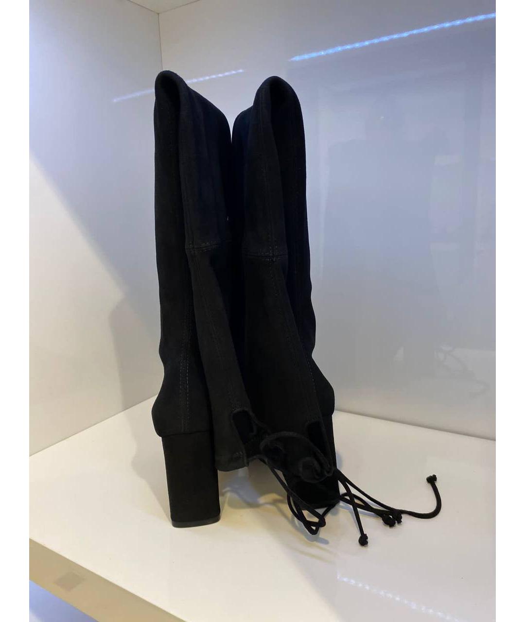 STUART WEITZMAN Черные замшевые сапоги, фото 3