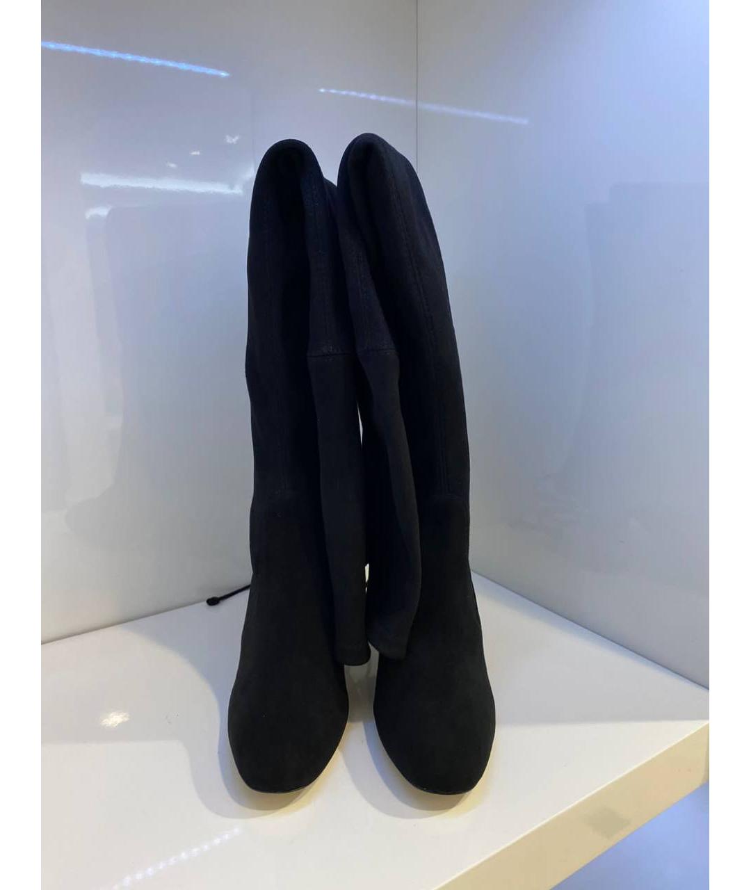 STUART WEITZMAN Черные замшевые сапоги, фото 2