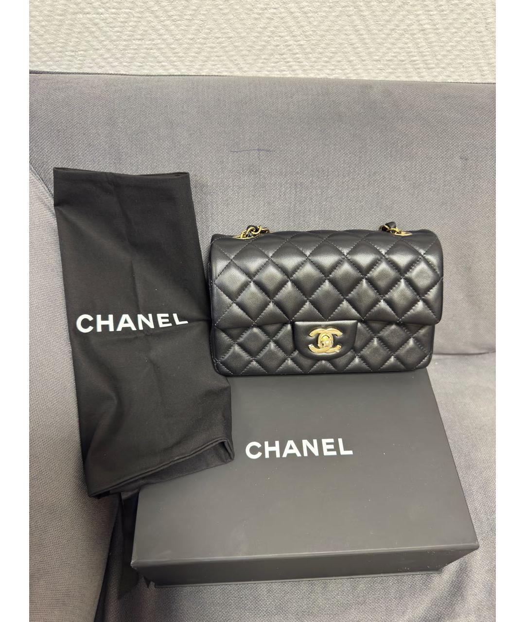 CHANEL Черная кожаная сумка через плечо, фото 7