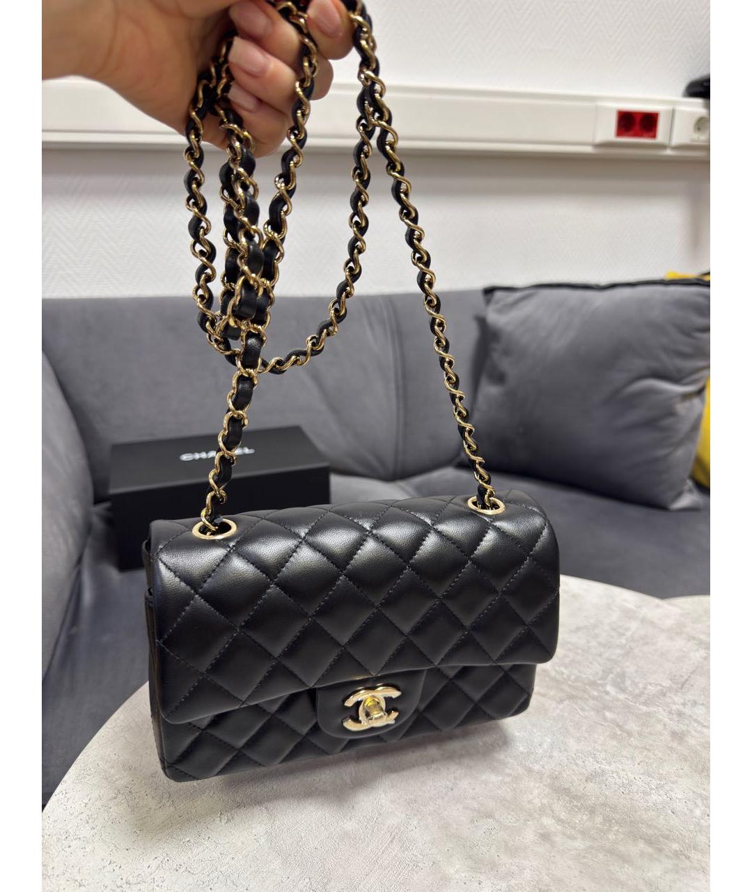 CHANEL Черная кожаная сумка через плечо, фото 6