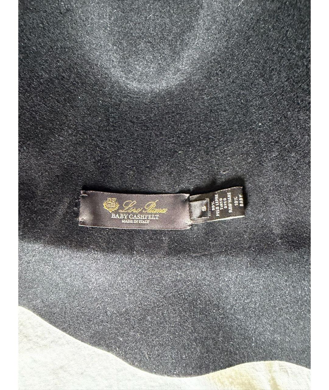 LORO PIANA Черная кашемировая шляпа, фото 5