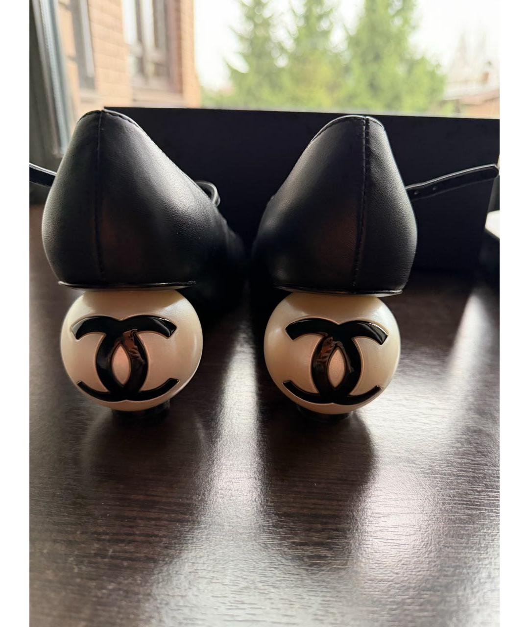 CHANEL Черные кожаные туфли, фото 4
