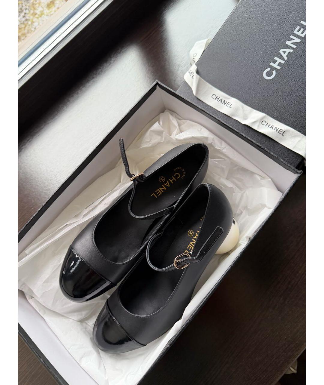 CHANEL Черные кожаные туфли, фото 3