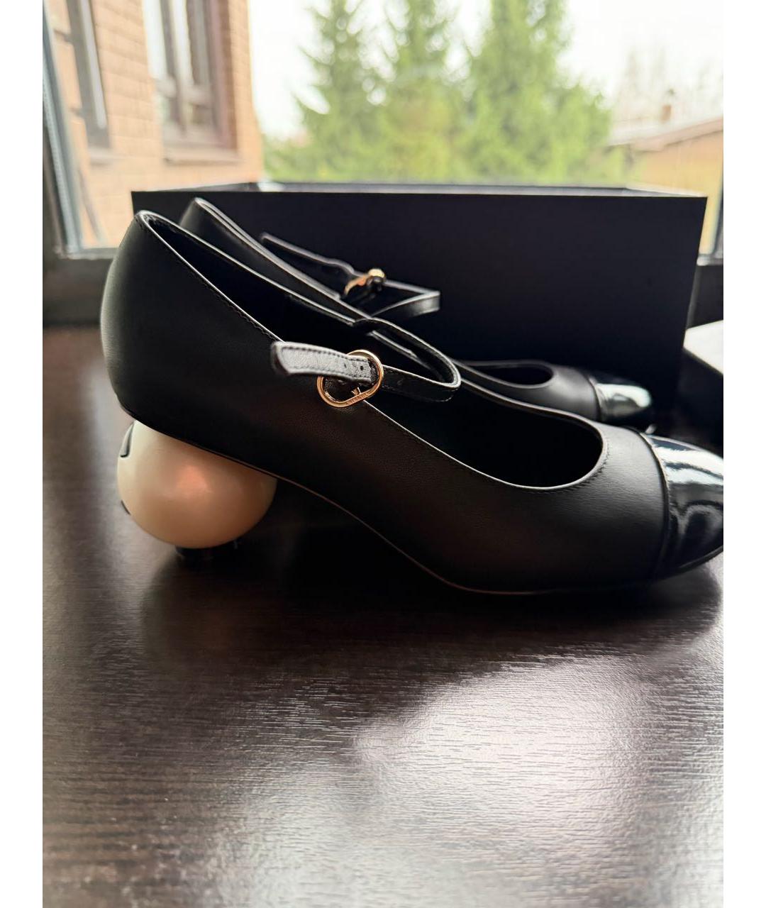 CHANEL Черные кожаные туфли, фото 5
