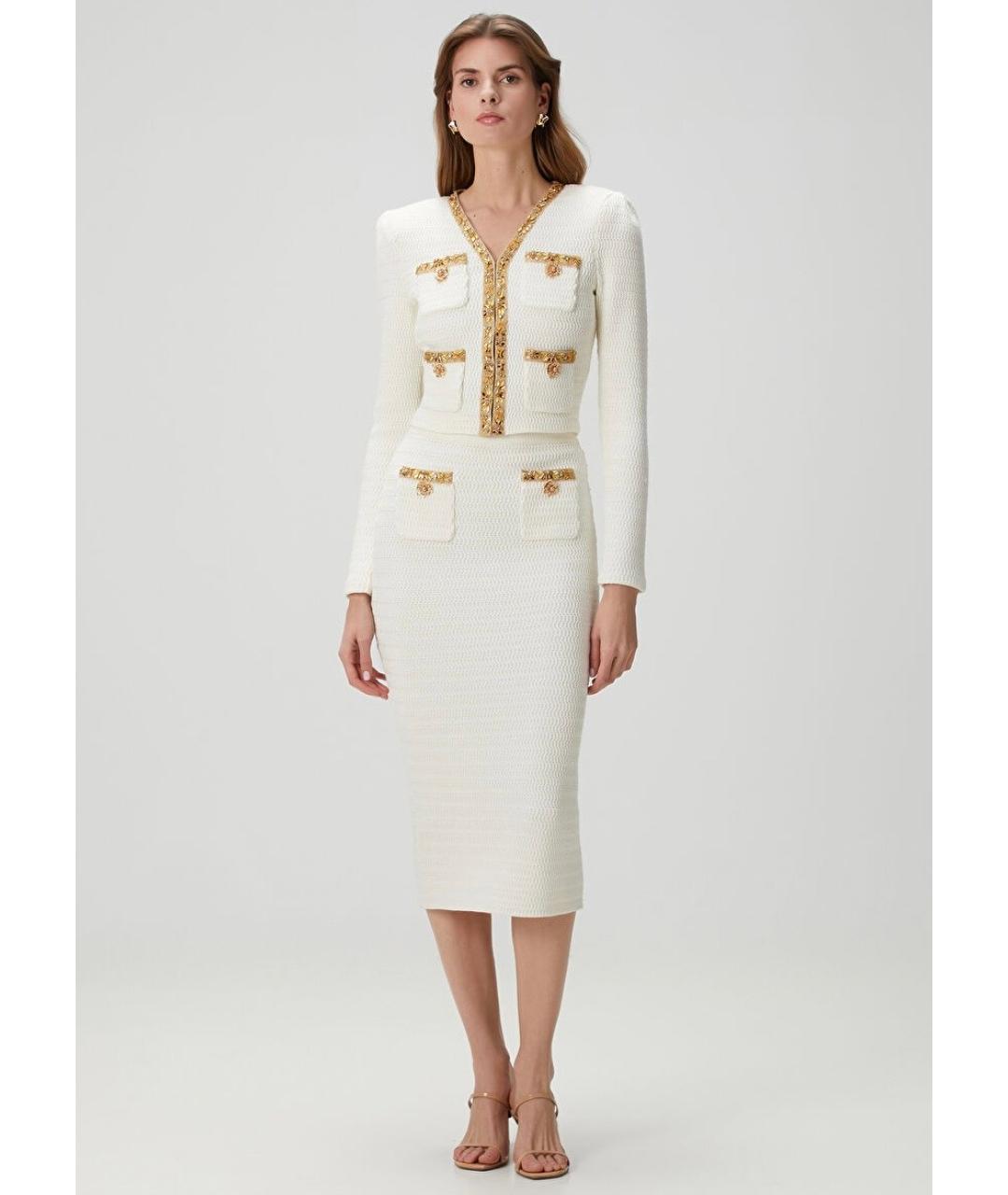 SELF-PORTRAIT Бежевая юбка миди, фото 5