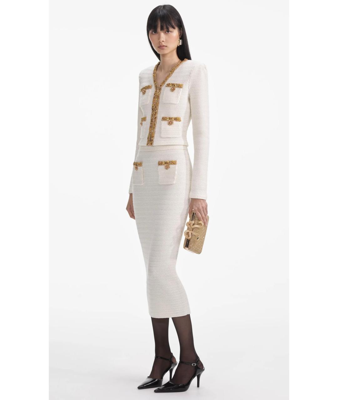 SELF-PORTRAIT Бежевая юбка миди, фото 3