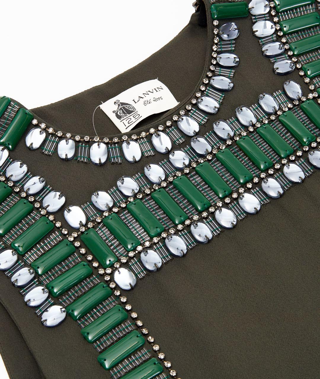 LANVIN Хаки вискозное вечернее платье, фото 3