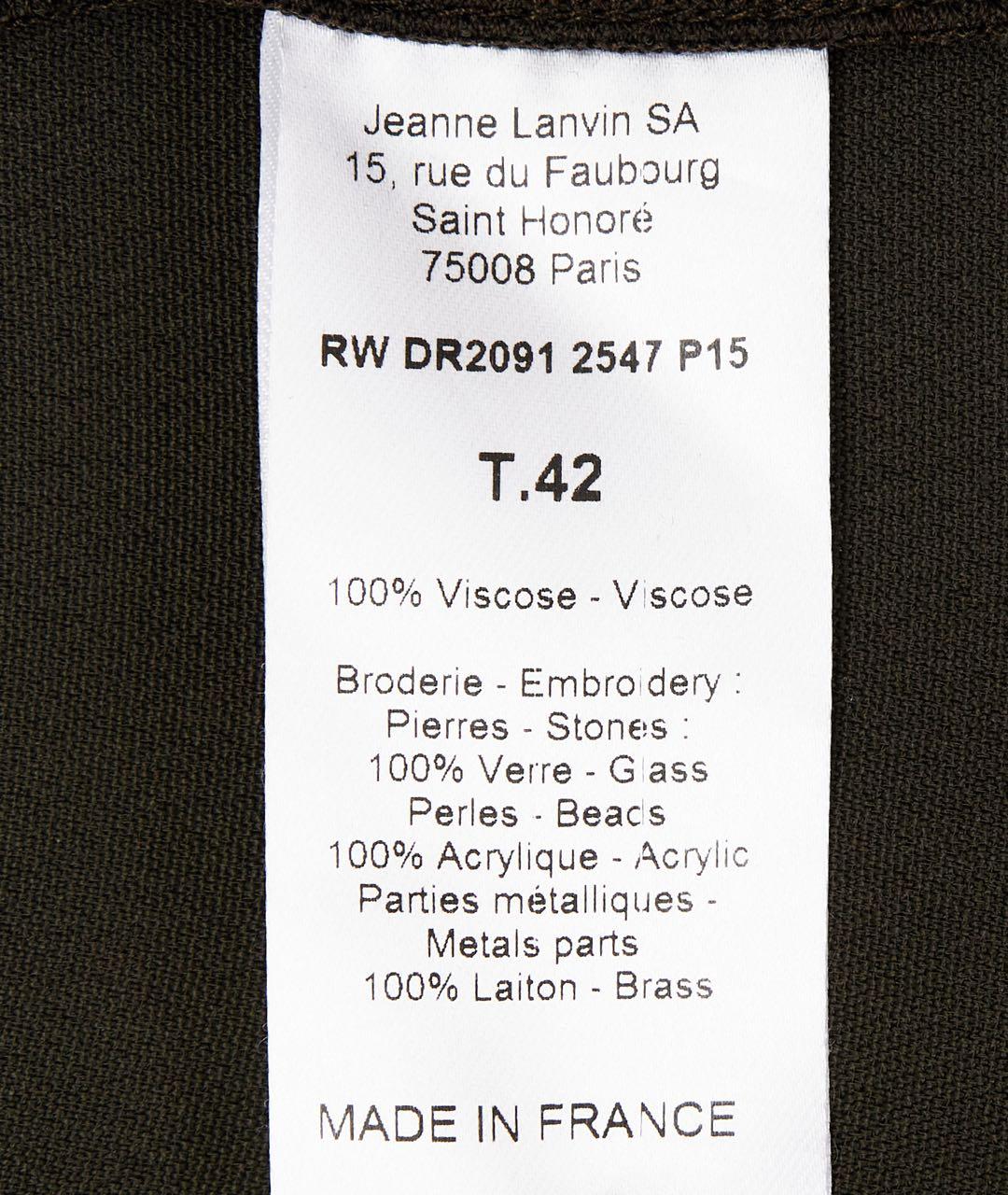 LANVIN Хаки вискозное вечернее платье, фото 5