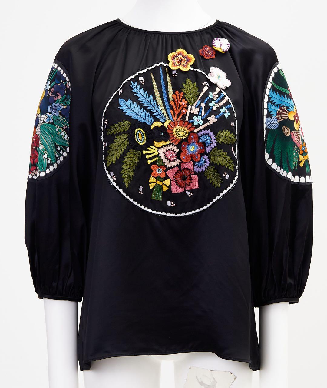 FENDI Черная вискозная блузы, фото 5