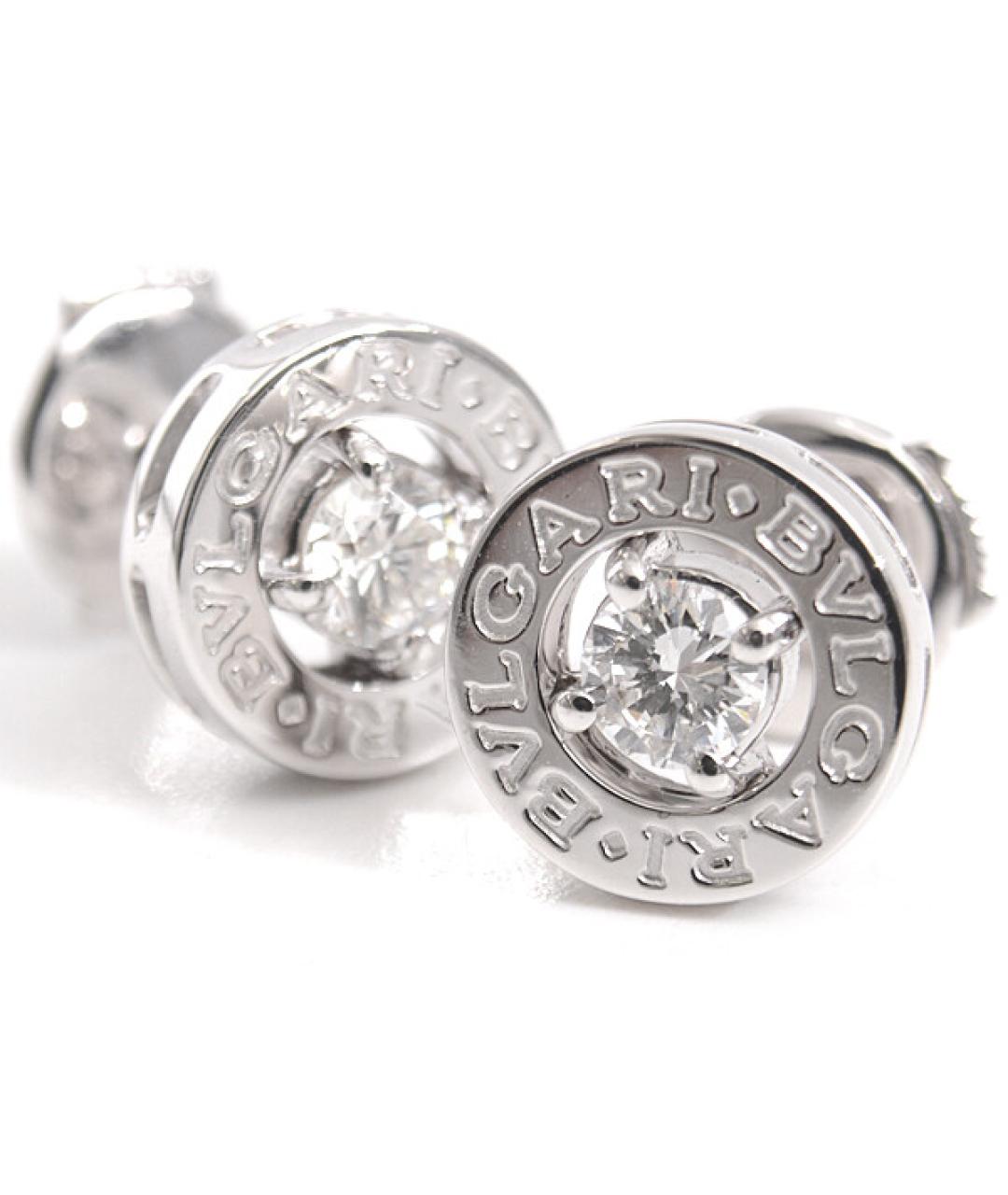 BVLGARI Серебряные серьги из белого золота, фото 3