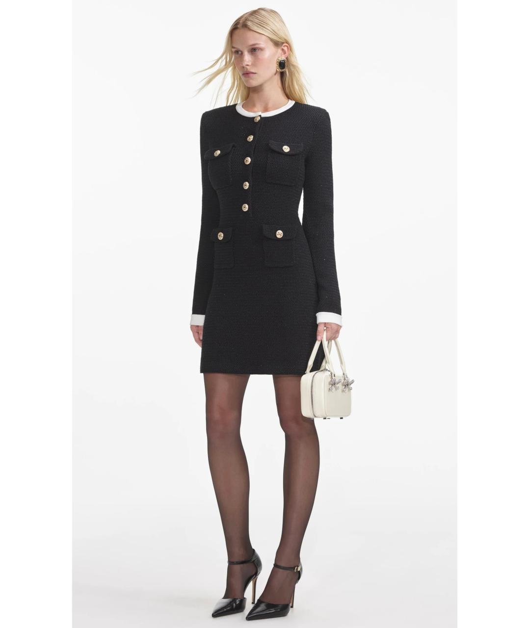 SELF-PORTRAIT Черное коктейльное платье, фото 3