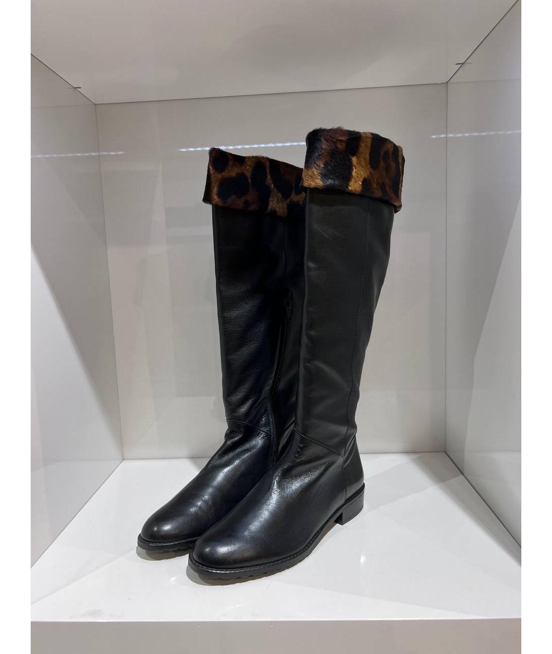 STUART WEITZMAN Черные кожаные сапоги, фото 2