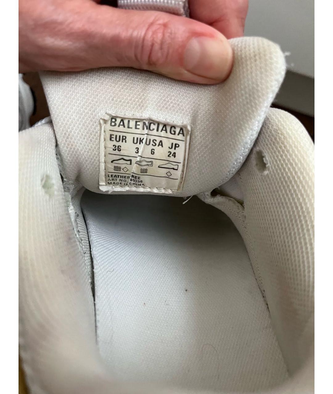 BALENCIAGA Белые текстильные кроссовки, фото 4