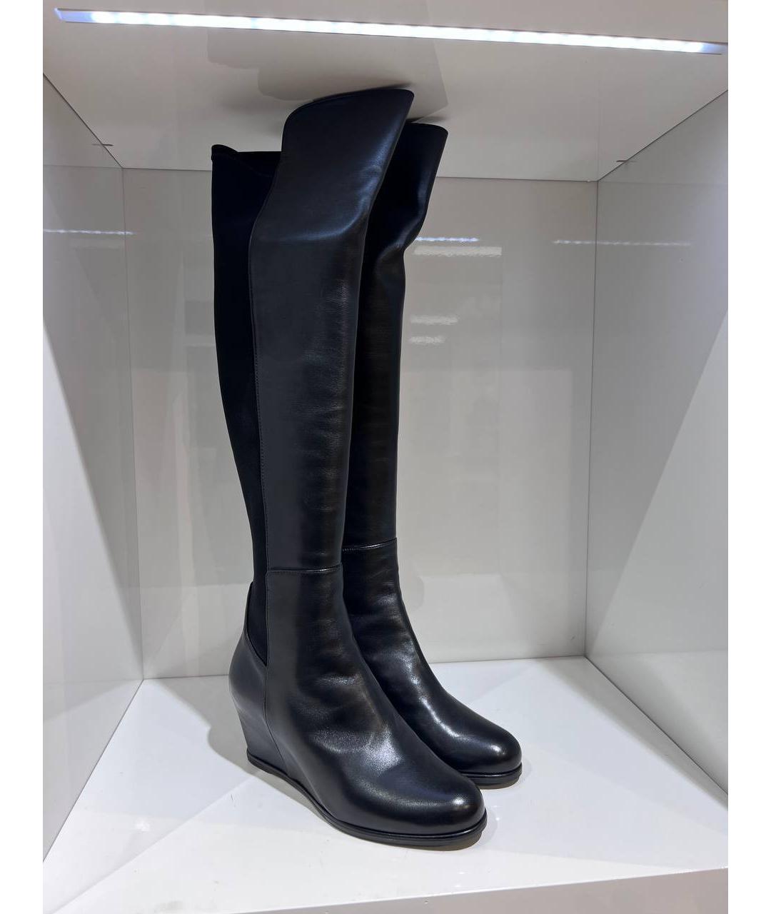 STUART WEITZMAN Черные кожаные сапоги, фото 2