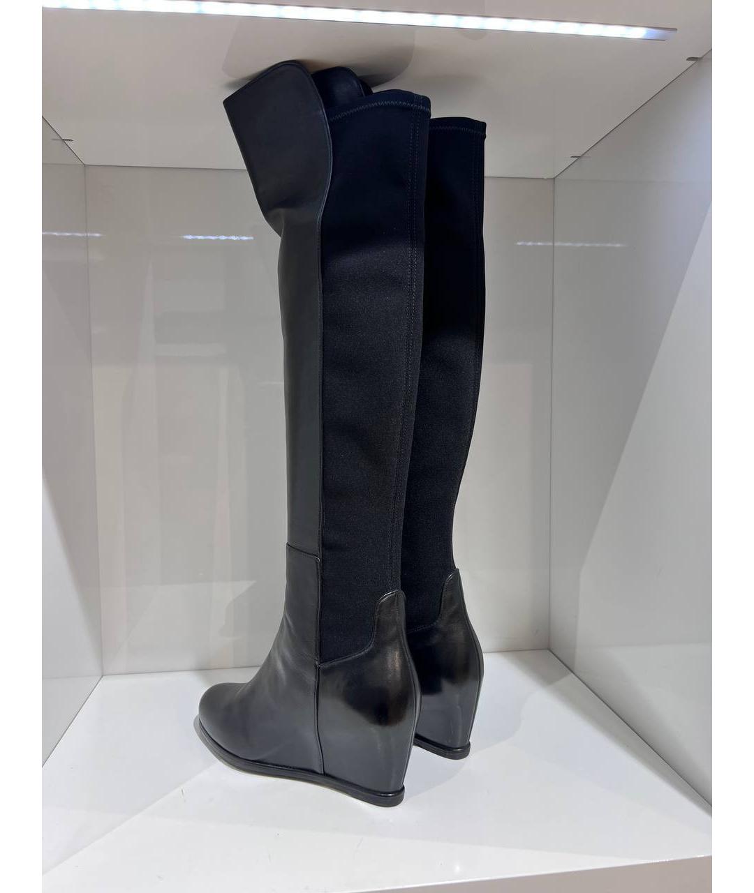 STUART WEITZMAN Черные кожаные сапоги, фото 3