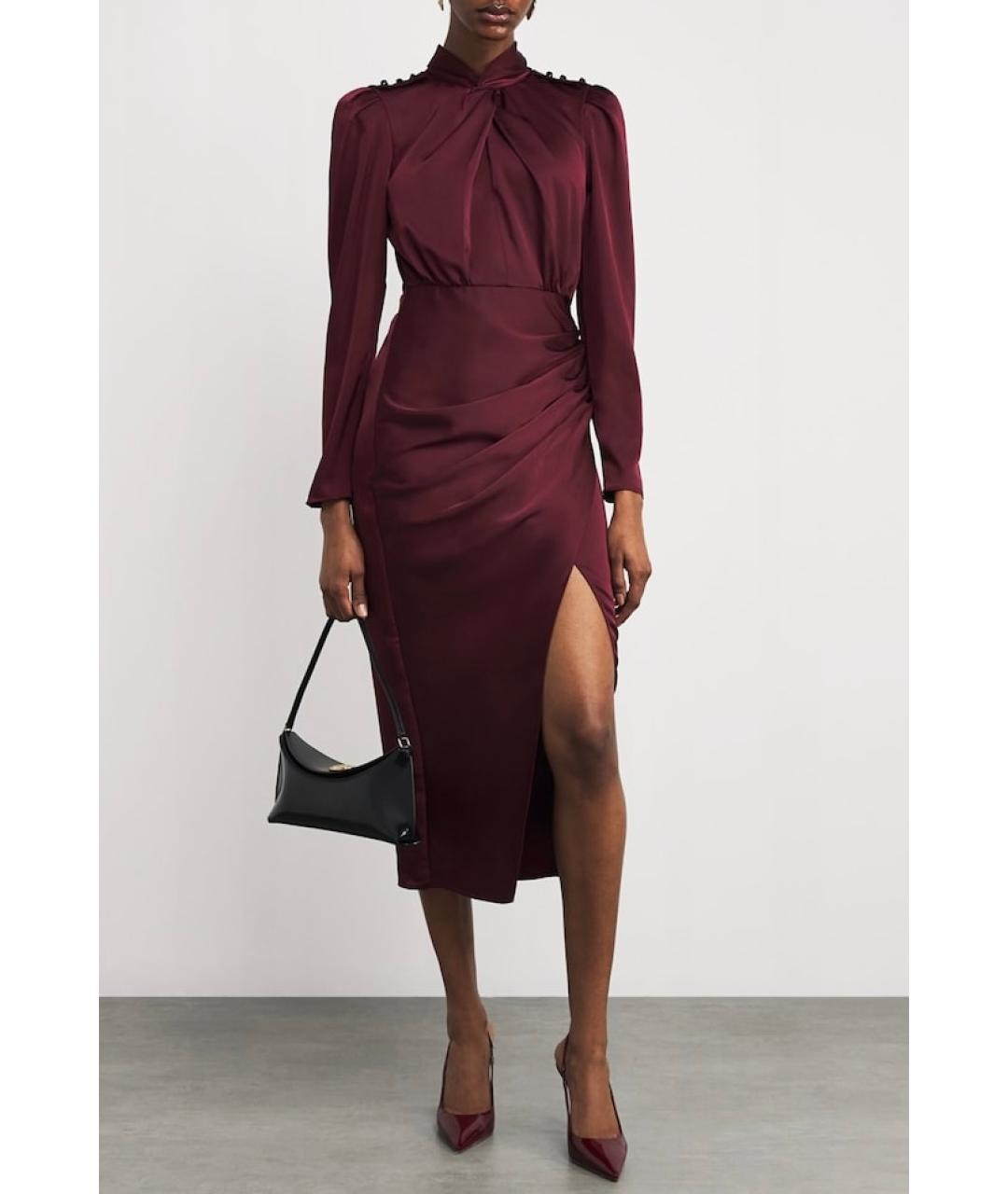 SELF-PORTRAIT Бордовое коктейльное платье, фото 5