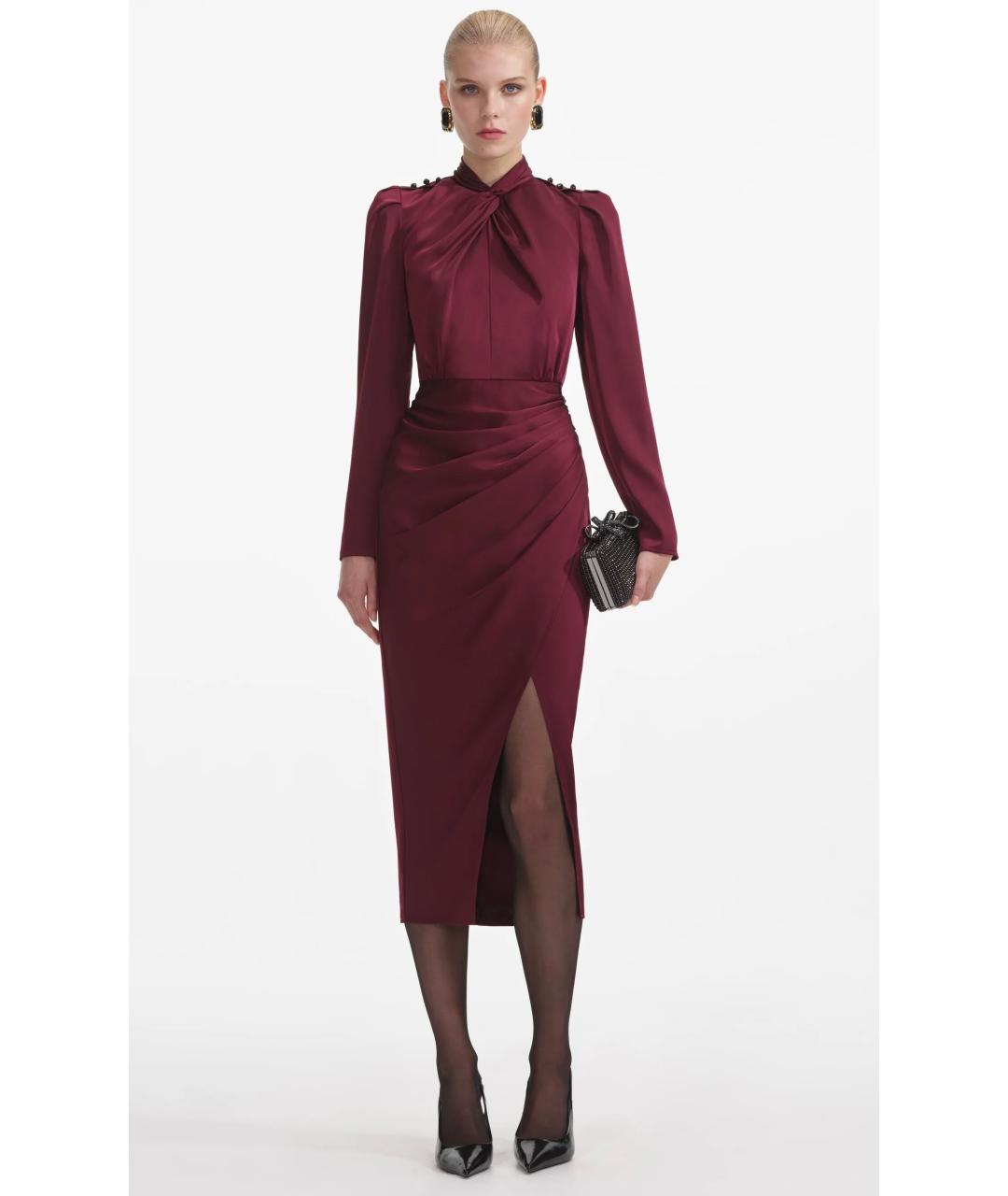 SELF-PORTRAIT Бордовое коктейльное платье, фото 7