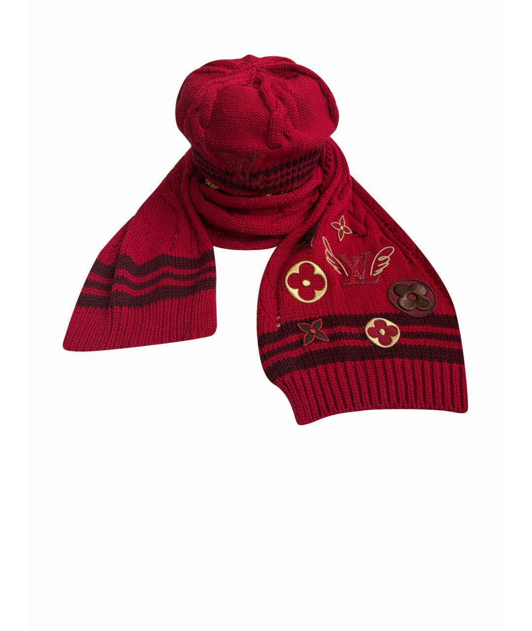 LOUIS VUITTON Красная шерстяная шапка, фото 1