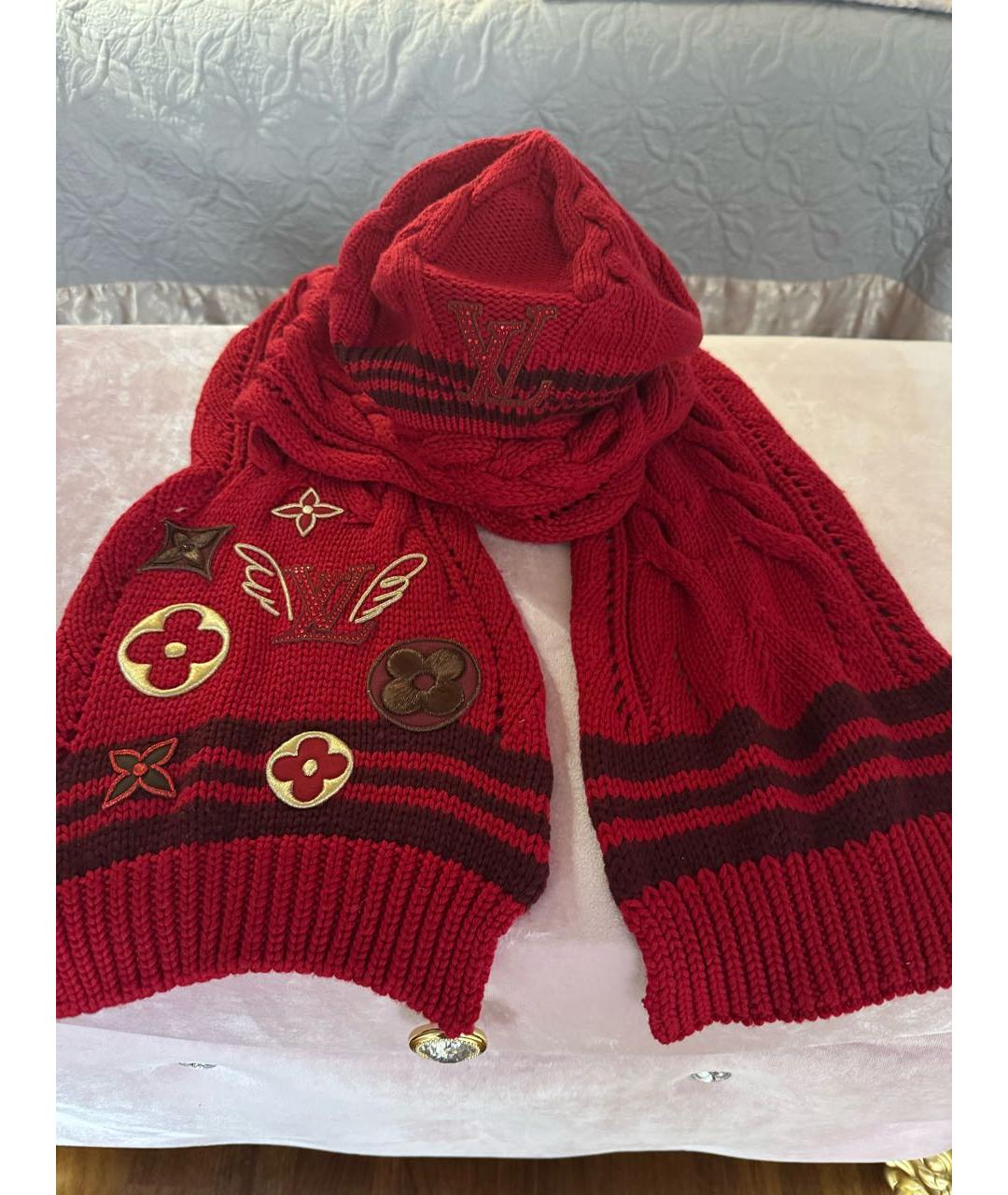 LOUIS VUITTON Красная шерстяная шапка, фото 3