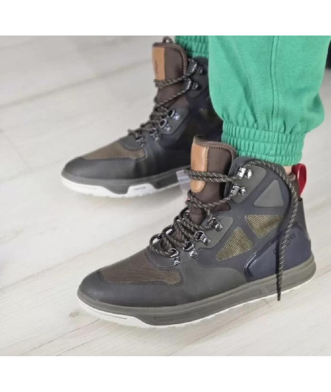 RALPH LAUREN Хаки текстильные высокие кроссовки / кеды, фото 7